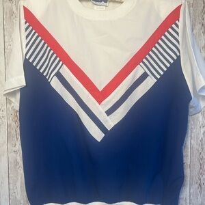 Vintage Nautical Cape Cod Short Sleeve Womens 80’s Small